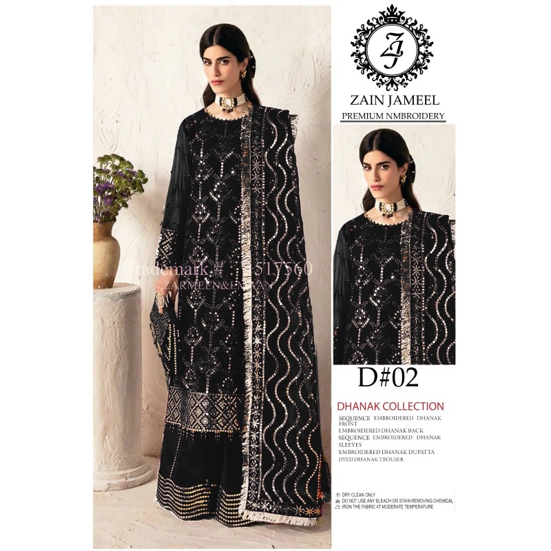 DHANAK 3 PCS (UNSTITCHED)